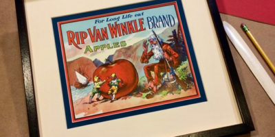 Rip Van Winkle, vintage apple crate label